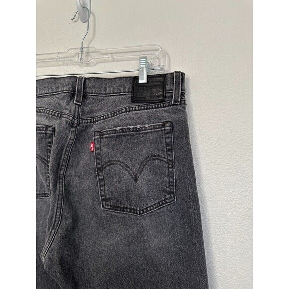 Levi's Wedgie Straight Charcoal Black Button Fly Jeans High Rise Women 31 31x26 - Picture 6 of 9